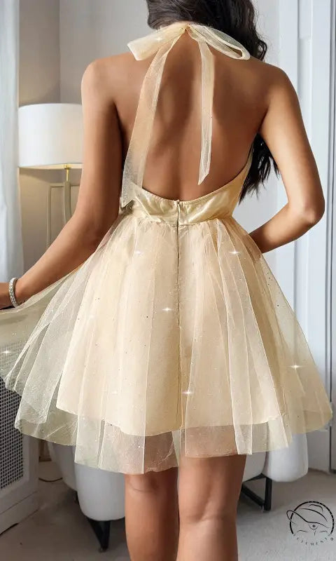 Elegant Halter Waist Princess Dress
