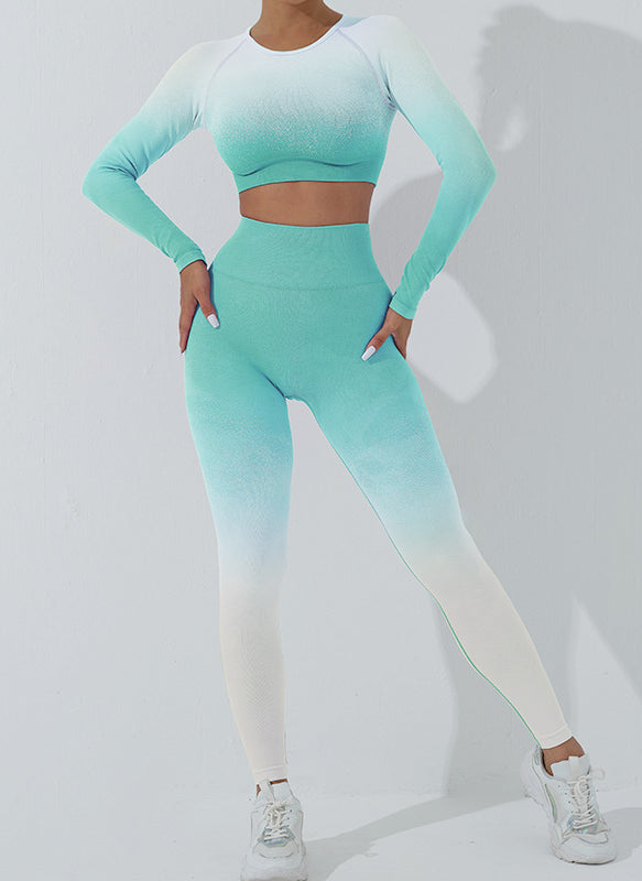 Blue and White Long-Sleeved Trousers
