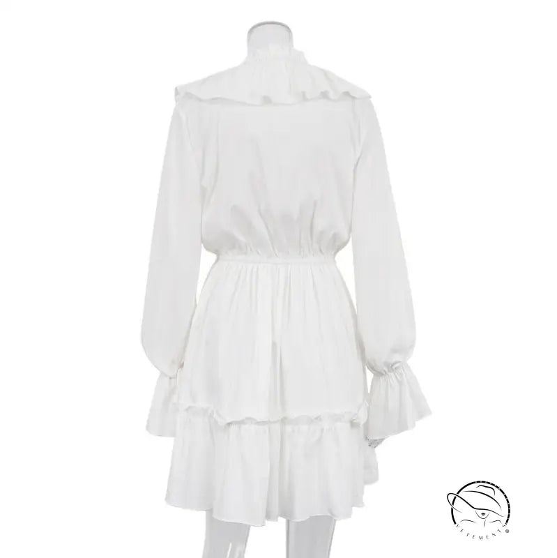 COMFY RUFFLED WHITE DRESS-VETEMENTS