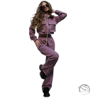 Mauve two-piece elegant vetements suit with long sleeve top
