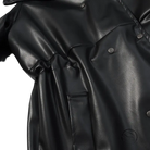 Langry faux leather coat with button closure and patch pocket design