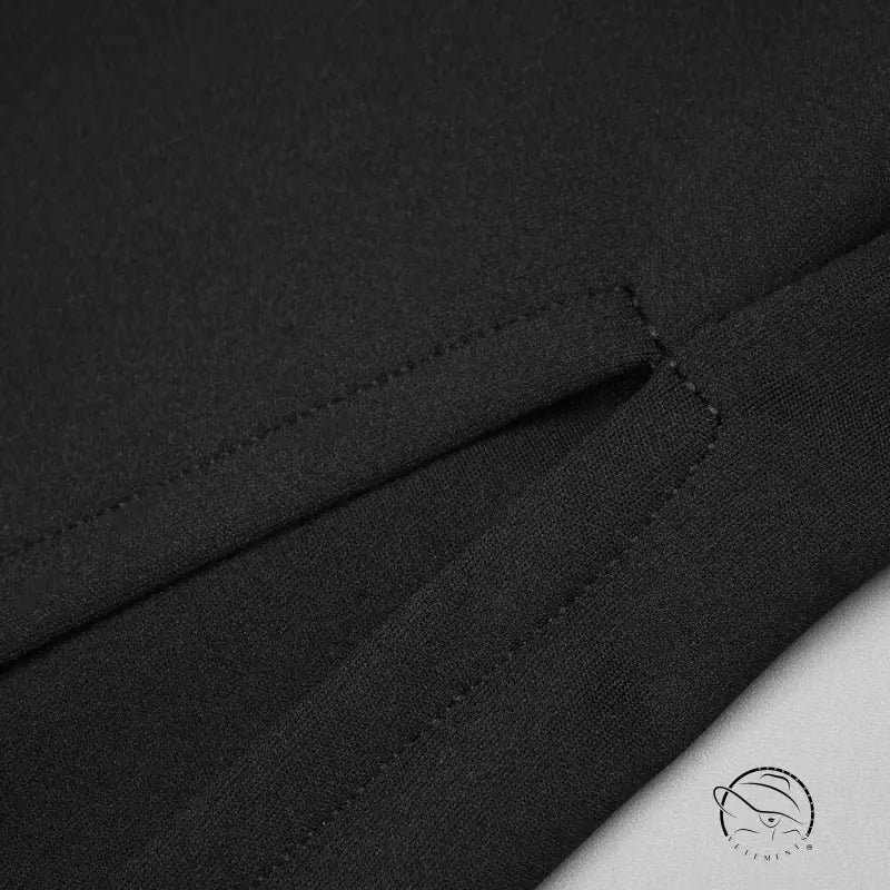 Black rhinestone maxi dress with stitched seams on fabric