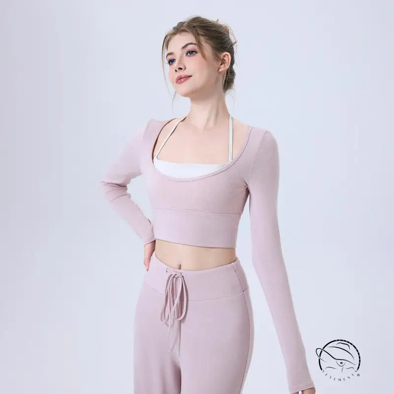 Lavender langry fashion crop top for yoga running