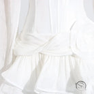 Elegant white ruffled blouse with bell sleeves in Langry fashion ملابس