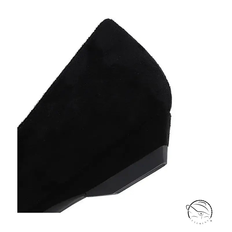 Langry fashion black wedge heel shoe with textured upper and smooth sole