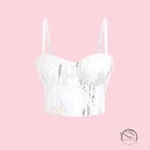 White sequined bustier top in Langry fashion ملابس