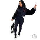 Army green gray short varsity jacket with fur trim and red D embroidery